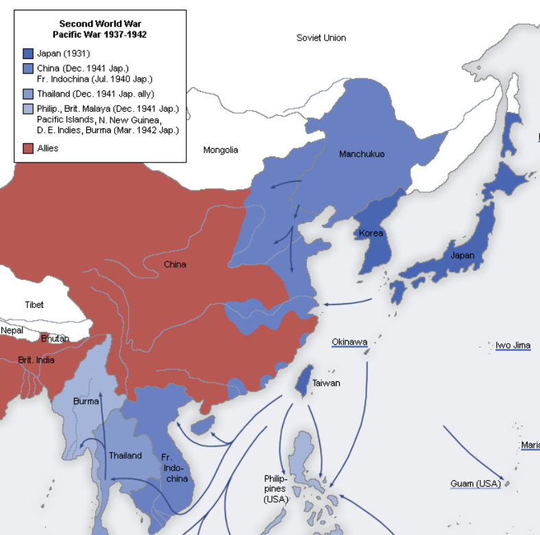 WWII Allies vs. Axis Powers Comparison of this Region
