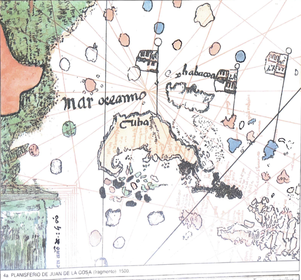 Map of (4a) Planisferio de Juan de la Cosa (fragmento), 1500