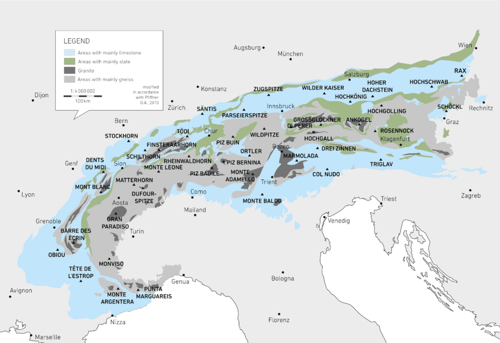 Climbing Guide - basic geology of the Alps